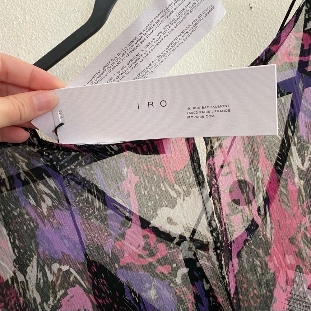 IRO Clash Sheer Ruffle Dress Purple - Picture 17 of 17